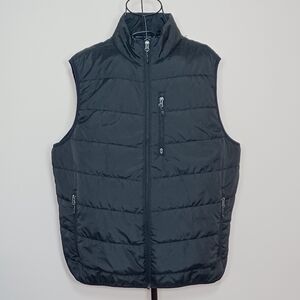 Free Country Black Quilted Puffer Vest - Sleeveless Zip Front